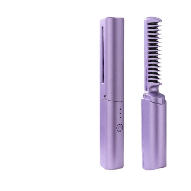 New wireless straight hair combing mini USB charging portable straight hair fluffy hair straight curly two -purpose hair combing comb 5