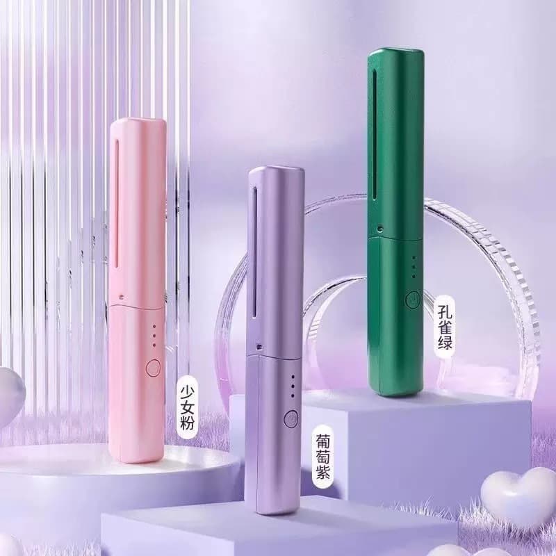New wireless straight hair combing mini USB charging portable straight hair fluffy hair straight curly two -purpose hair combing comb 1