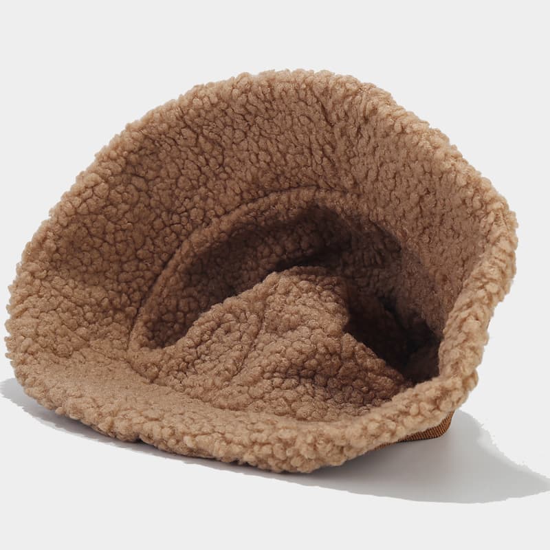 Japanese retro corduroy demi-season double-sided velvet hat 4