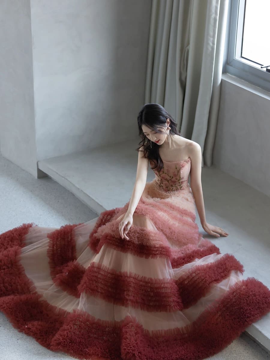 (Cross-border trading), evening dress, European style, graduation party, gradient 4