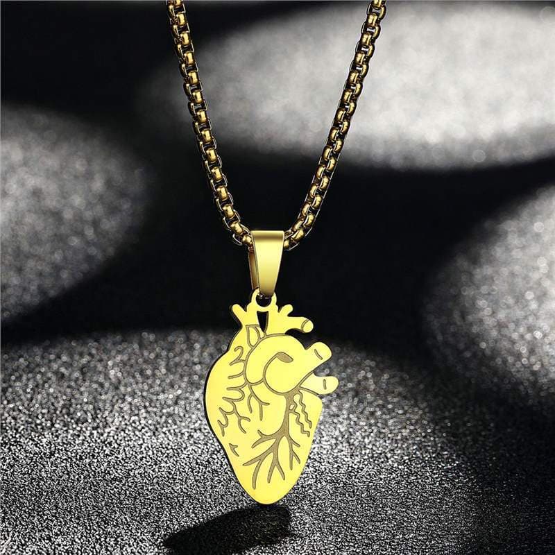 Physiological heart stainless steel, necklace, pendant, Birthday gift