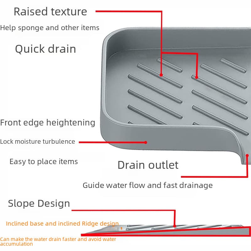 Silicone soap holder, sponge storage system 4