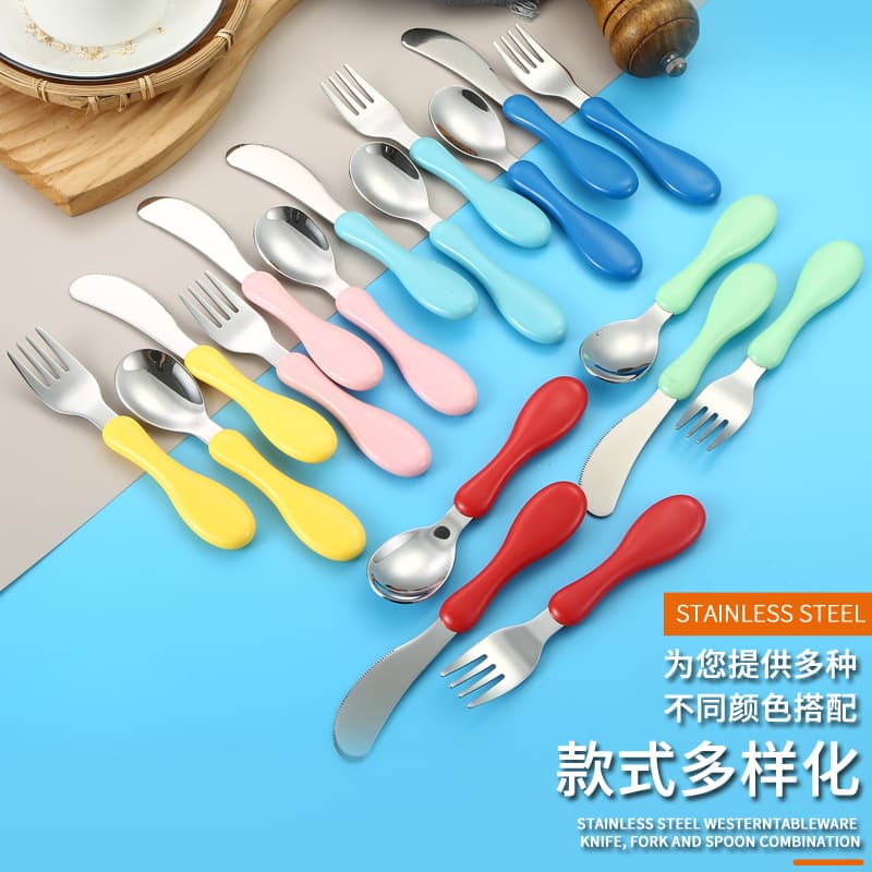 Tableware for feeding stainless steel, children's spoon for training, set for food, stainless steel AISI 304, Birthday gift 2