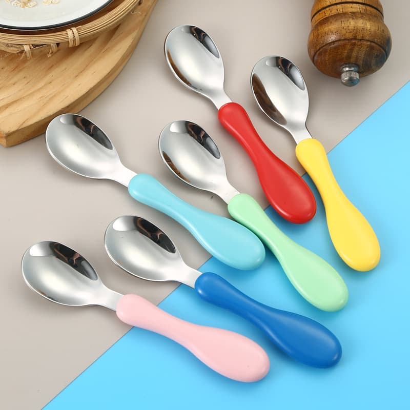 Tableware for feeding stainless steel, children's spoon for training, set for food, stainless steel AISI 304, Birthday gift 4