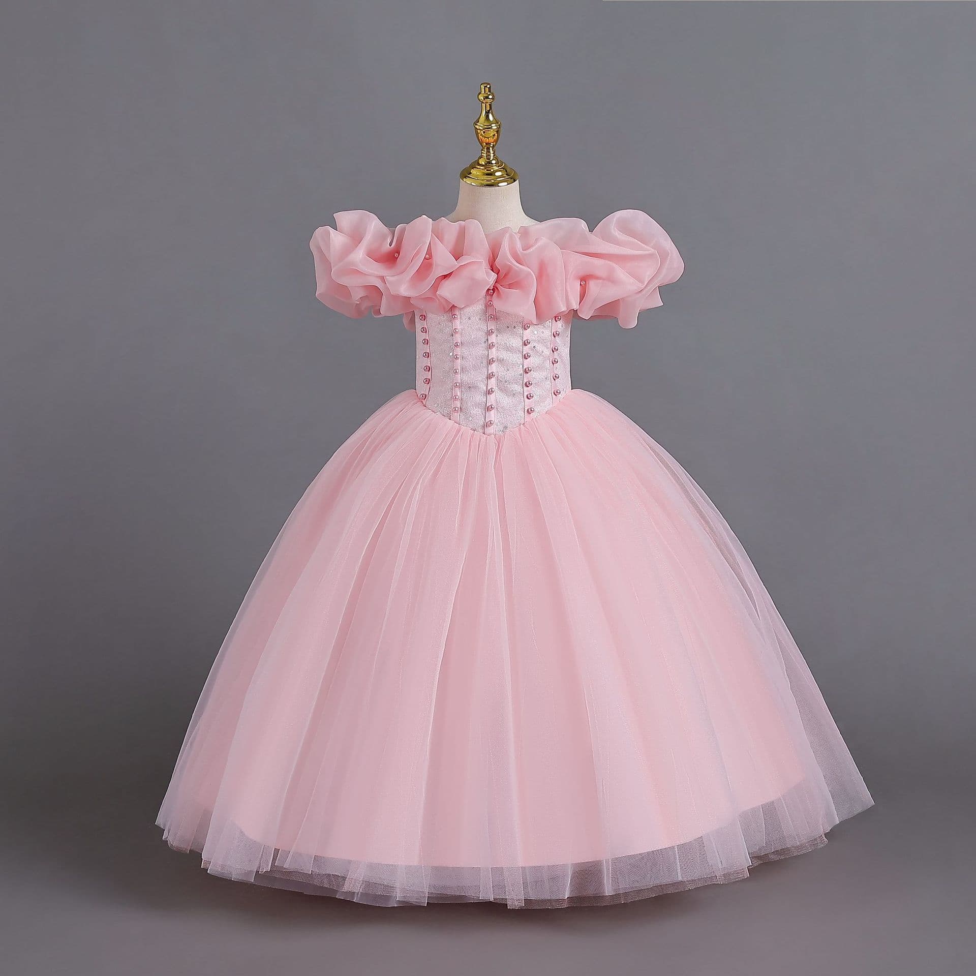 (Cross-border trading), children's dress, small princess costume, open shoulders, high-quality style