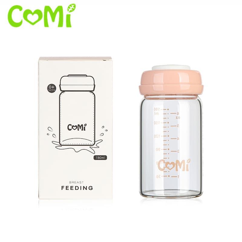 Glass milk storage container, children's feeding bottle, breast pump for new born, bottle detergent, wide neck 1