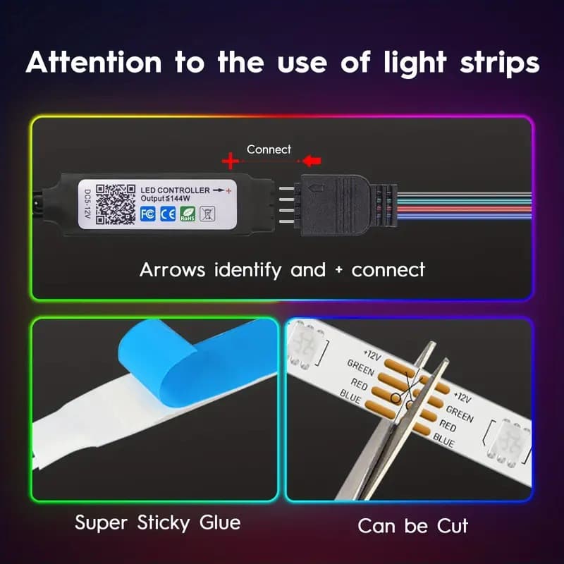 Cross-border wholesale 5050RGB light strip set 5vUSB24 key remote control Bluetooth TV background LED dimmable 3