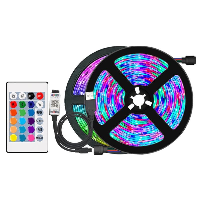 Cross-border wholesale 5050RGB light strip set 5vUSB24 key remote control Bluetooth TV background LED dimmable 5