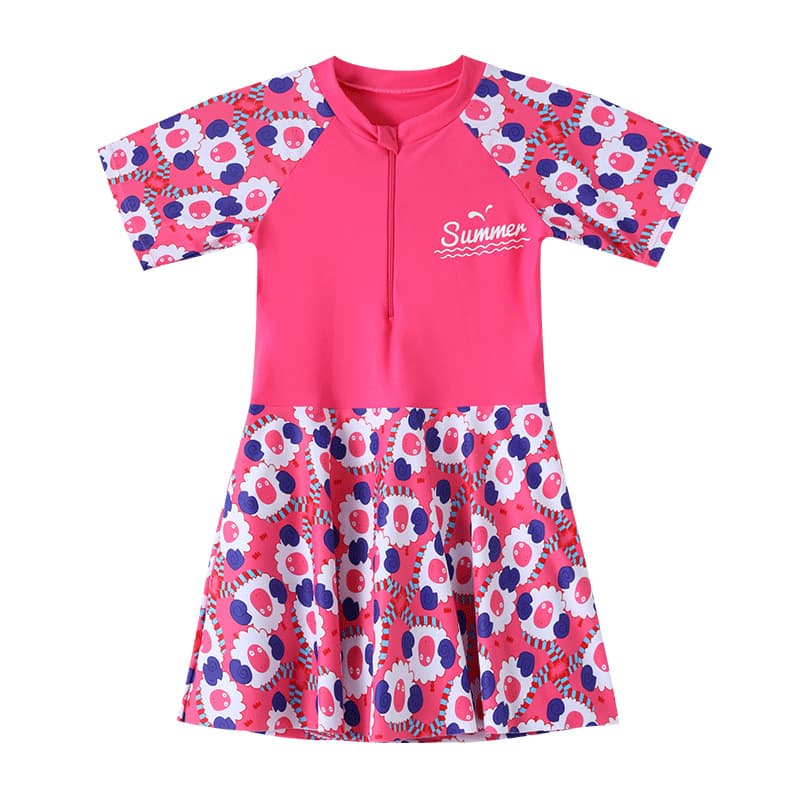 Children's fresh quick dry swimwear, for teenagers, floral print 4