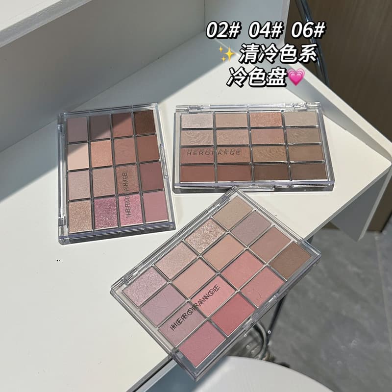 HERORANGE Matte brightening eyeshadow palette, 16 colors, earth tones, for every day 3
