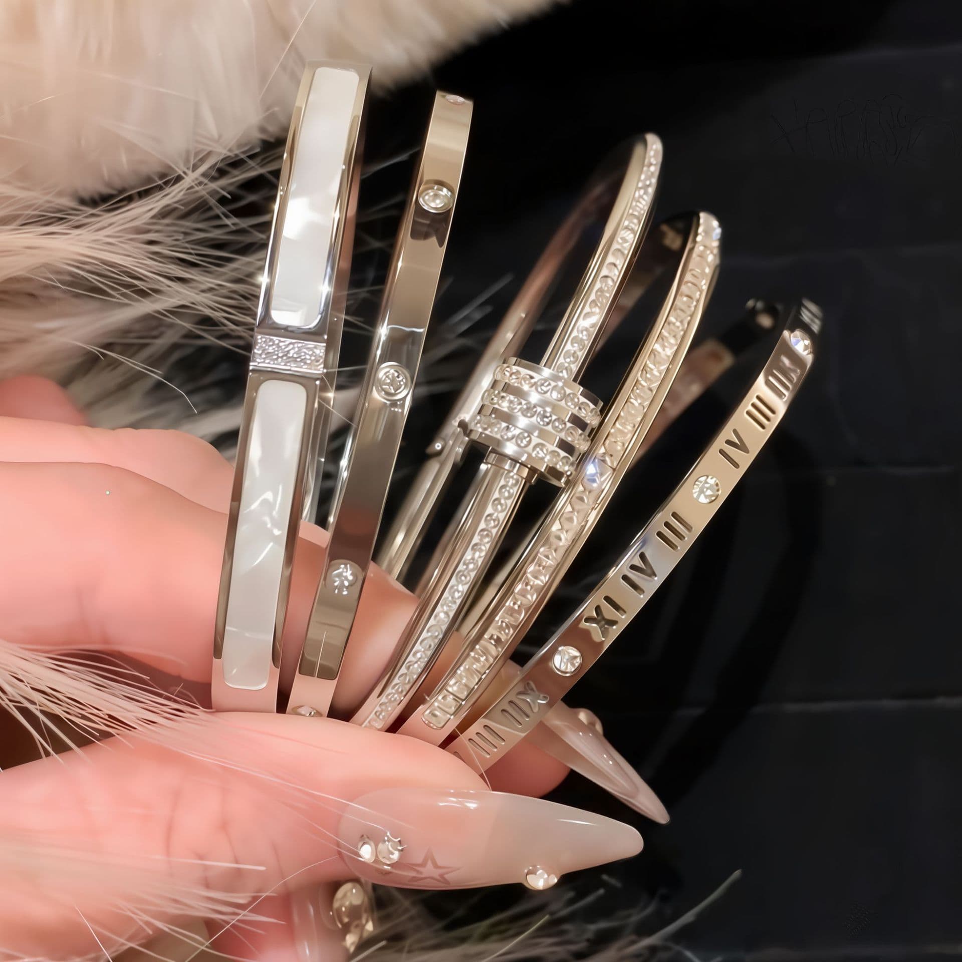 Women's bracelet stainless steel, silver bracelet, accessory, high-quality style, does not fade, European style