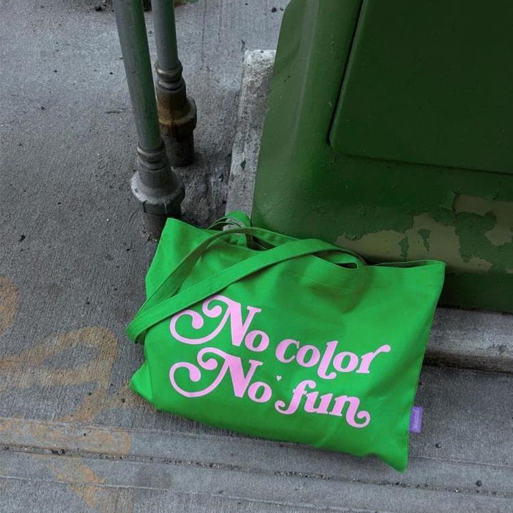 Fuchsia green cotton brand universal shopping bag for men and women, school bag, color 5