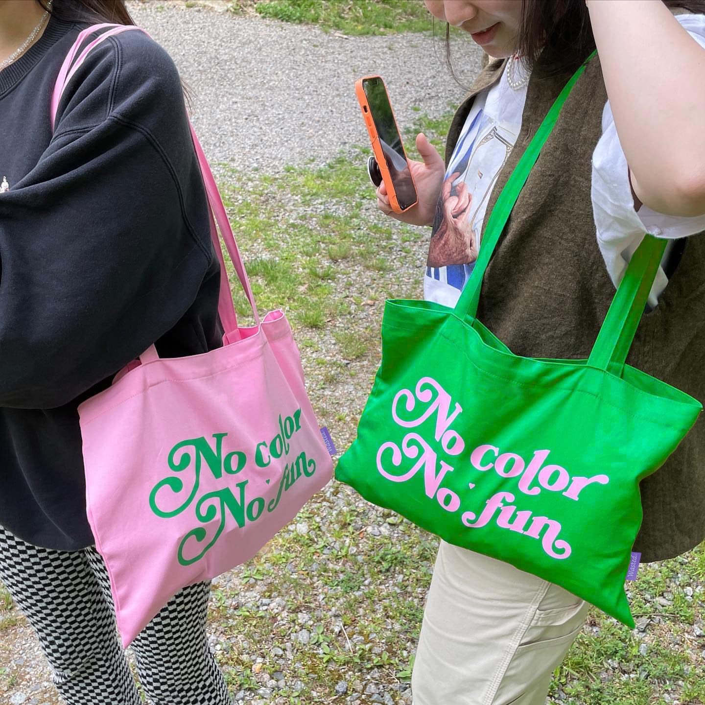 Fuchsia green cotton brand universal shopping bag for men and women, school bag, color 1