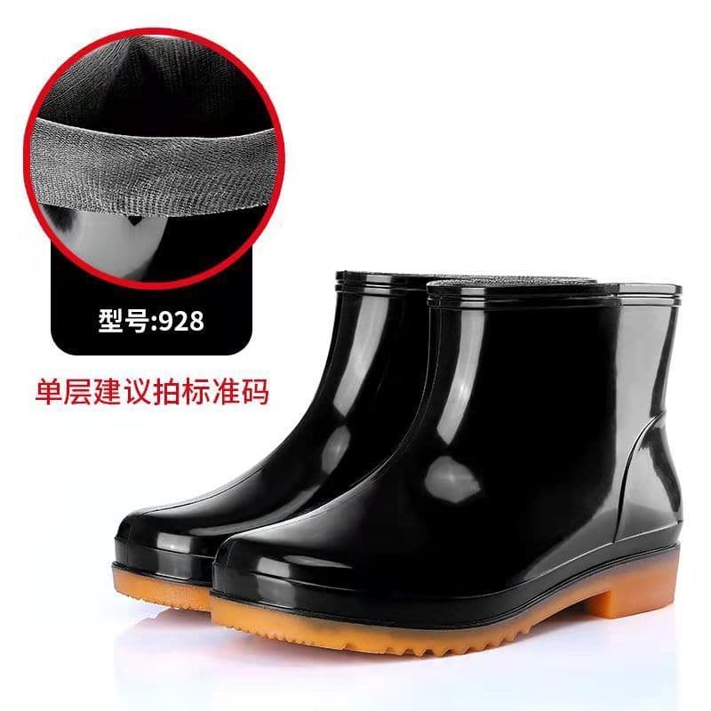 Military black high-top water shoes, long rain boots, kitchen non-slip water boots, outdoor work shoes, rain boots, labor protection rubber shoes for men and women 4