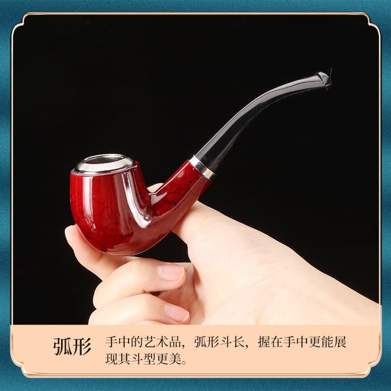 New product hot -selling resin, cigarette cigarettes, two -purpose classic curved metal pot, disassembling and washing novice practice smoke fighting direct sales 4