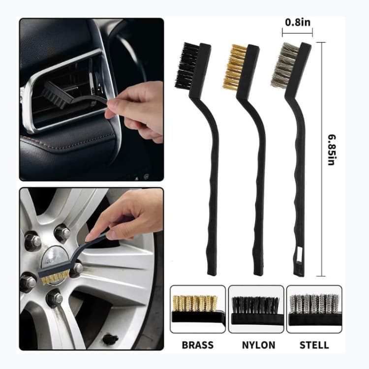 15 Kit Car Cleaning Brush Cleaning Brush Waxing Brush Air Conditioning Vent Blind Brush Wire Detail Brush Wholesale 3