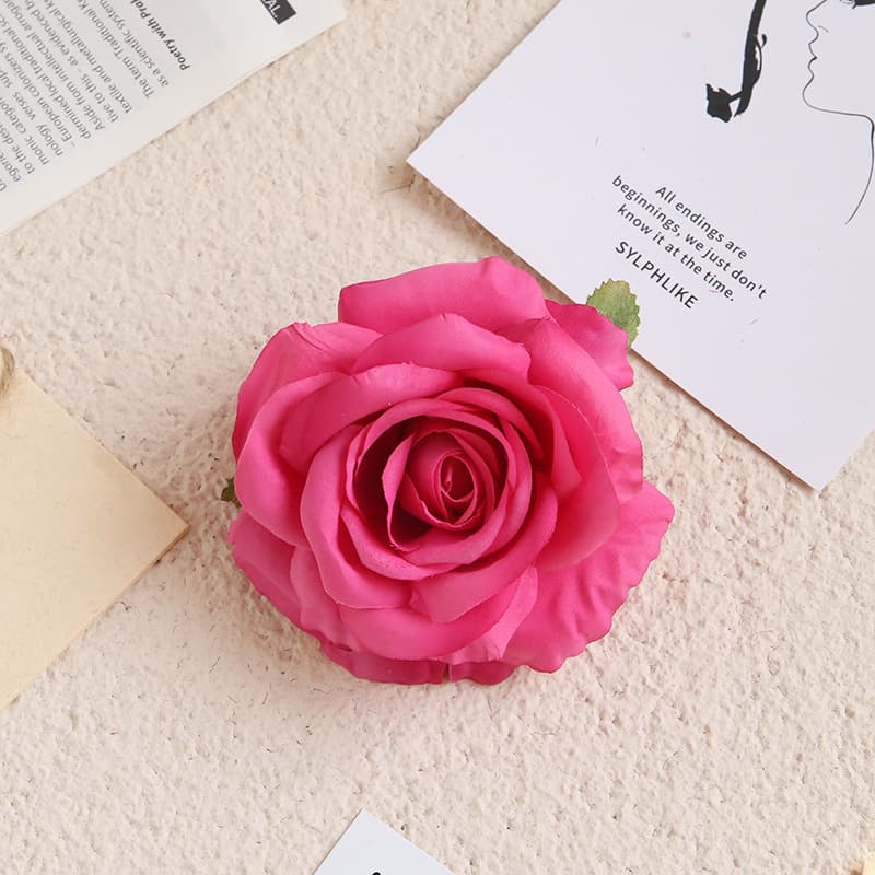 Simulated Flower Heart Rose Coffee Color Flower Wall Wedding Decoration Flower Head Christmas Gift Box Decoration Home DIY Fake Flowers 4