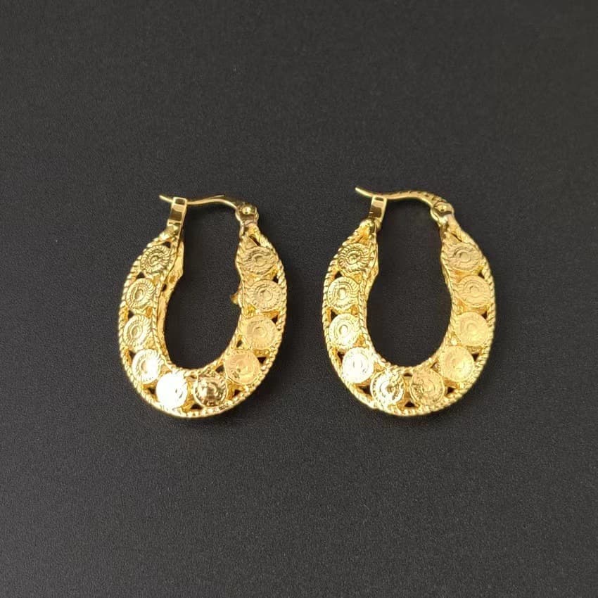 (Cross-border trading), (Wholesale), yellow brass earrings, Amazon 2