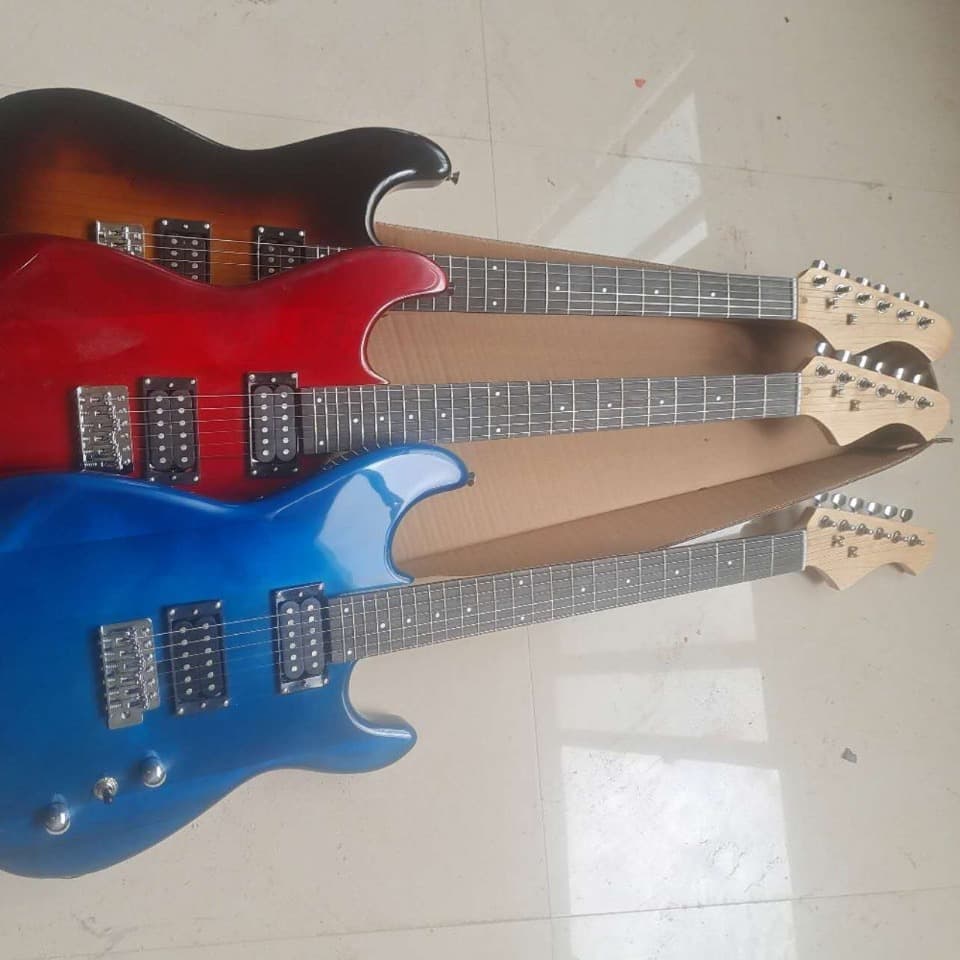 Double-double single-shake electric guitar (large quantity discount)) poplar body technology wooden fingerboard 24-fret rock instrument 2
