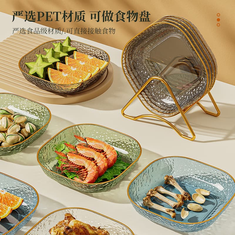 Twaphile disk household light luxury transparent small plate food -grade table fruit snack dish vomit bone head plate source manufacturer 3