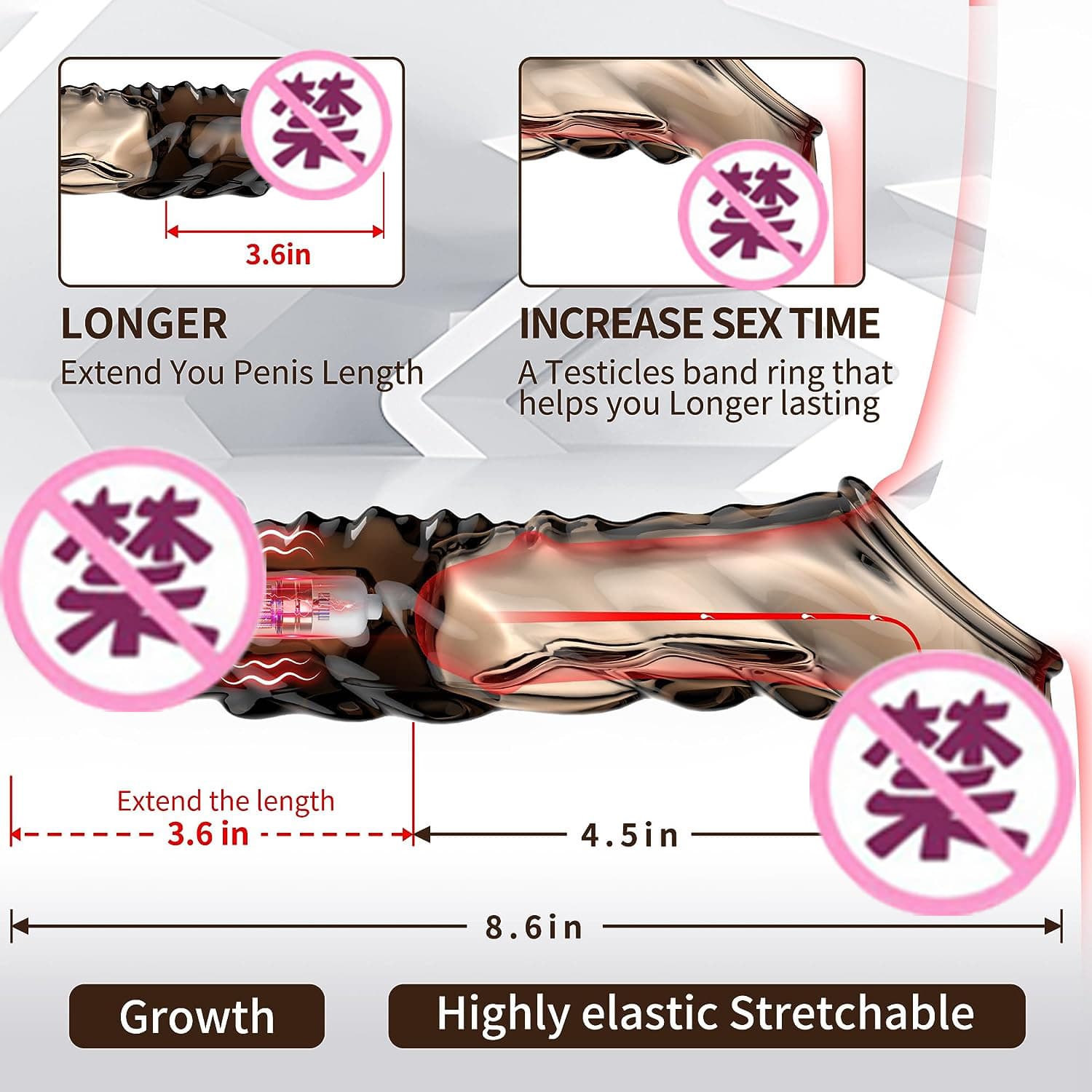 The new men's crystal wolf braces are lengthened and thickened, shaking the penis, becoming a man's sexual supplies men's supplies 3