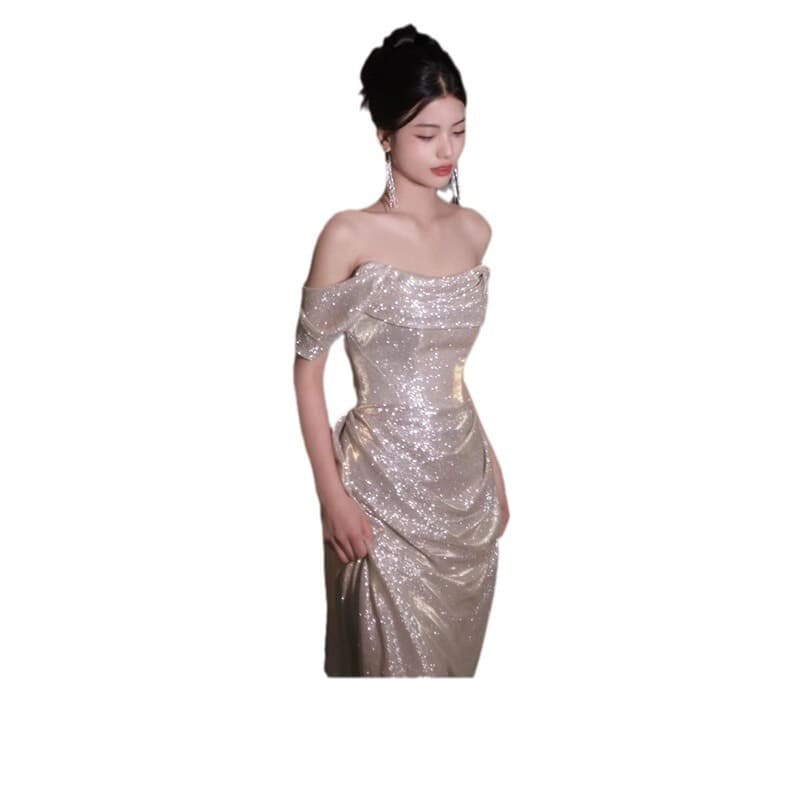 Evening dress, open shoulders, city style, bright catchy style, high-quality style 5