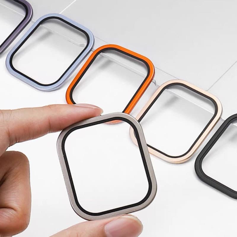 Suitable for Apple watch Ultra3 watch titanium alloy frame tempered film 49mm anti-peeping protective film 4