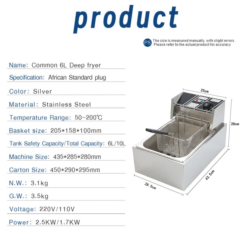 Dannan Africa Specifications Foreign Trade Fried Pot Commercial Electric Fried Fryer Fried Bar fried fried fritter fried fried fries Fireflies Flazen 4