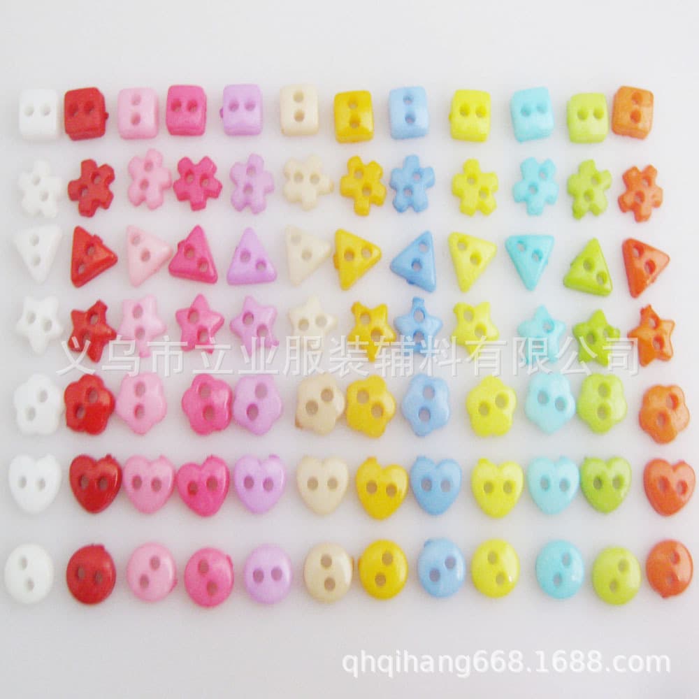 Heart-shaped small button 6mm Love mini nylon button Cartoon doll button Craft button auxiliary materials 5
