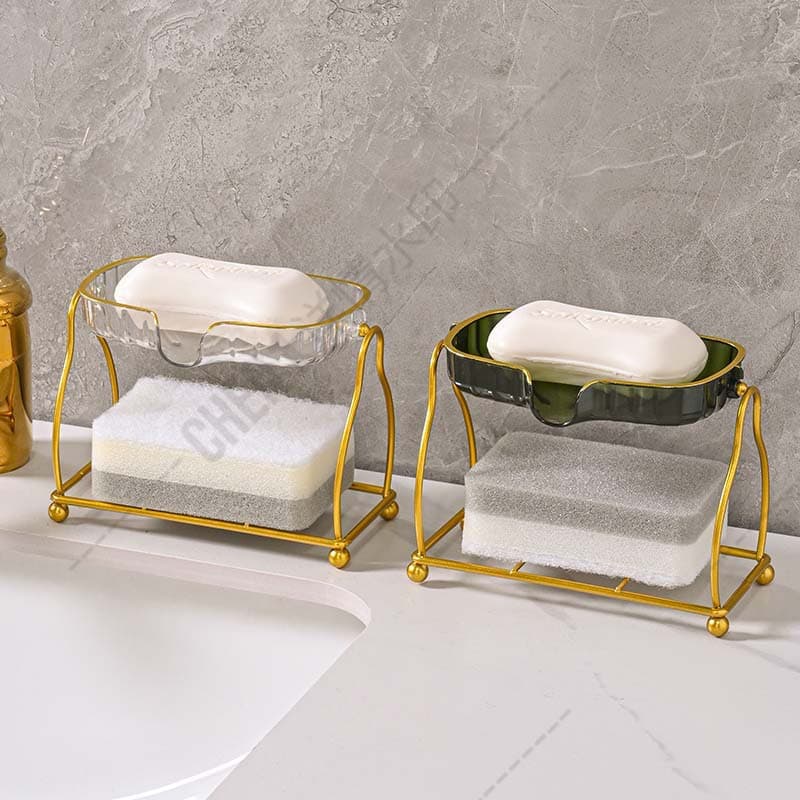 Soap holder for home use, double-layer drying rack, box, light luxury style 2