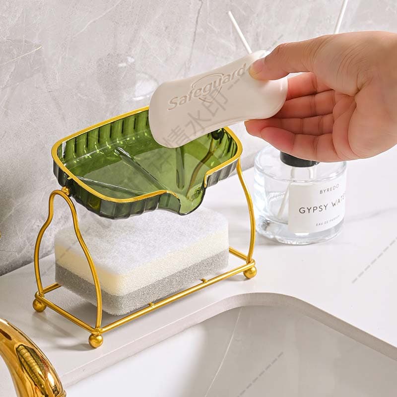 Soap holder for home use, double-layer drying rack, box, light luxury style 3