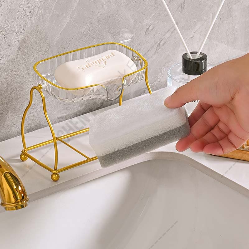 Soap holder for home use, double-layer drying rack, box, light luxury style 4