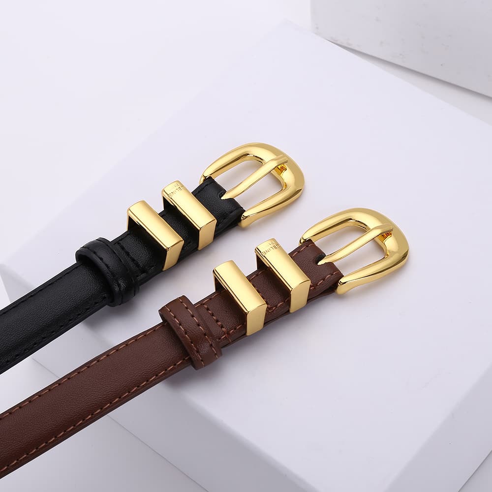 Belt, universal accessory, buckle, classic suit jacket, dress, skirt, genuine leather, women's style 2