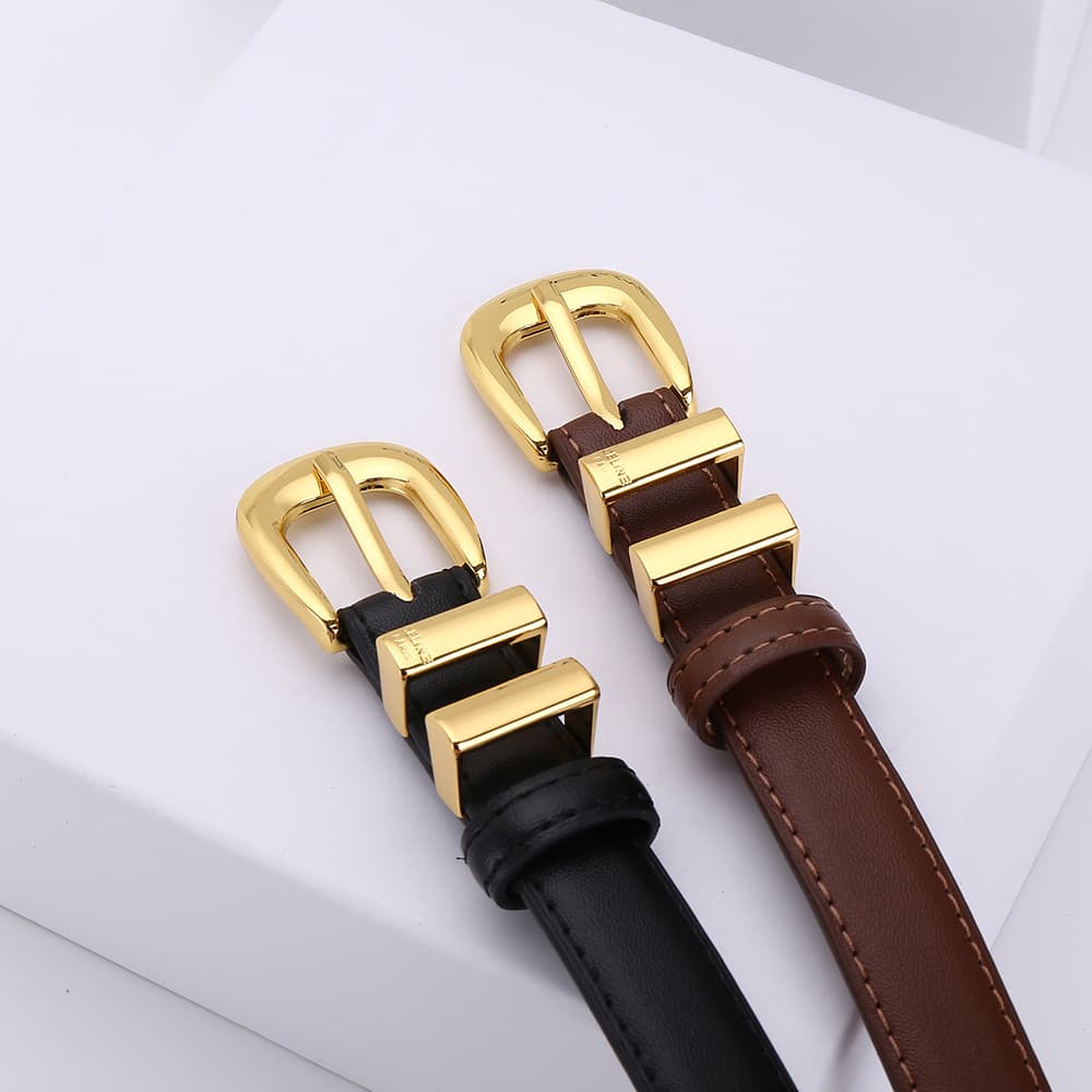 Belt, universal accessory, buckle, classic suit jacket, dress, skirt, genuine leather, women's style 3