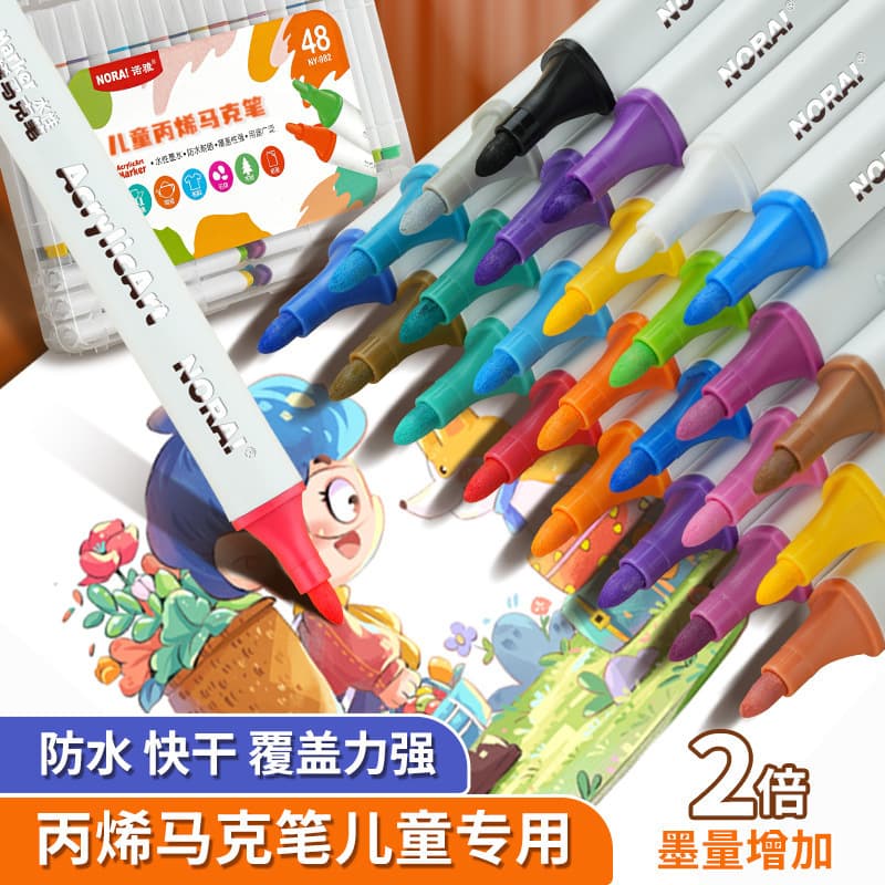 Quick dry marker water based, acrylic, ink, brush, children's art set, translucent watercolour, crayons 2