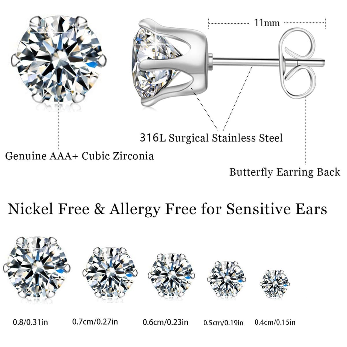 Earrings with zircon, nail decoration, European style, simple and elegant design, direct factory sales 3