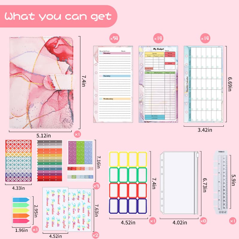Macaron A6 live page bookkeeping notebook Creative cash budget financial planner cross -border calculator handbook 3