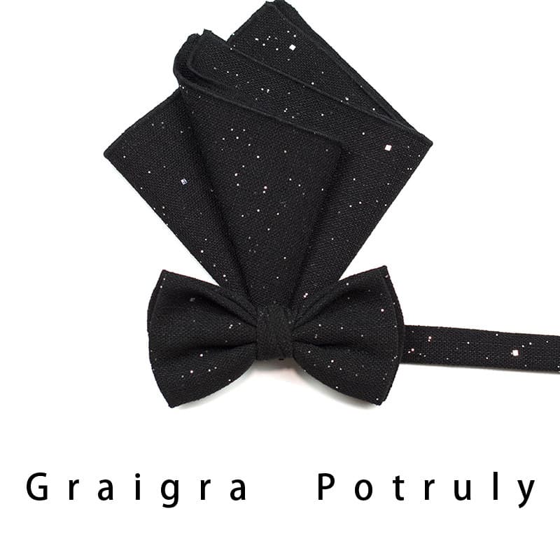 Genuine orange azure retro bow tie, cotton and linen 5