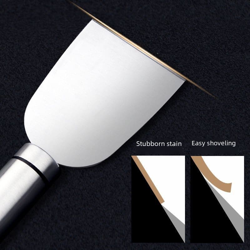 Stainless steel spatula scraper tile flat shovel floor glass glue removal kitchen refrigerator cleaning tool shovel long handle 2