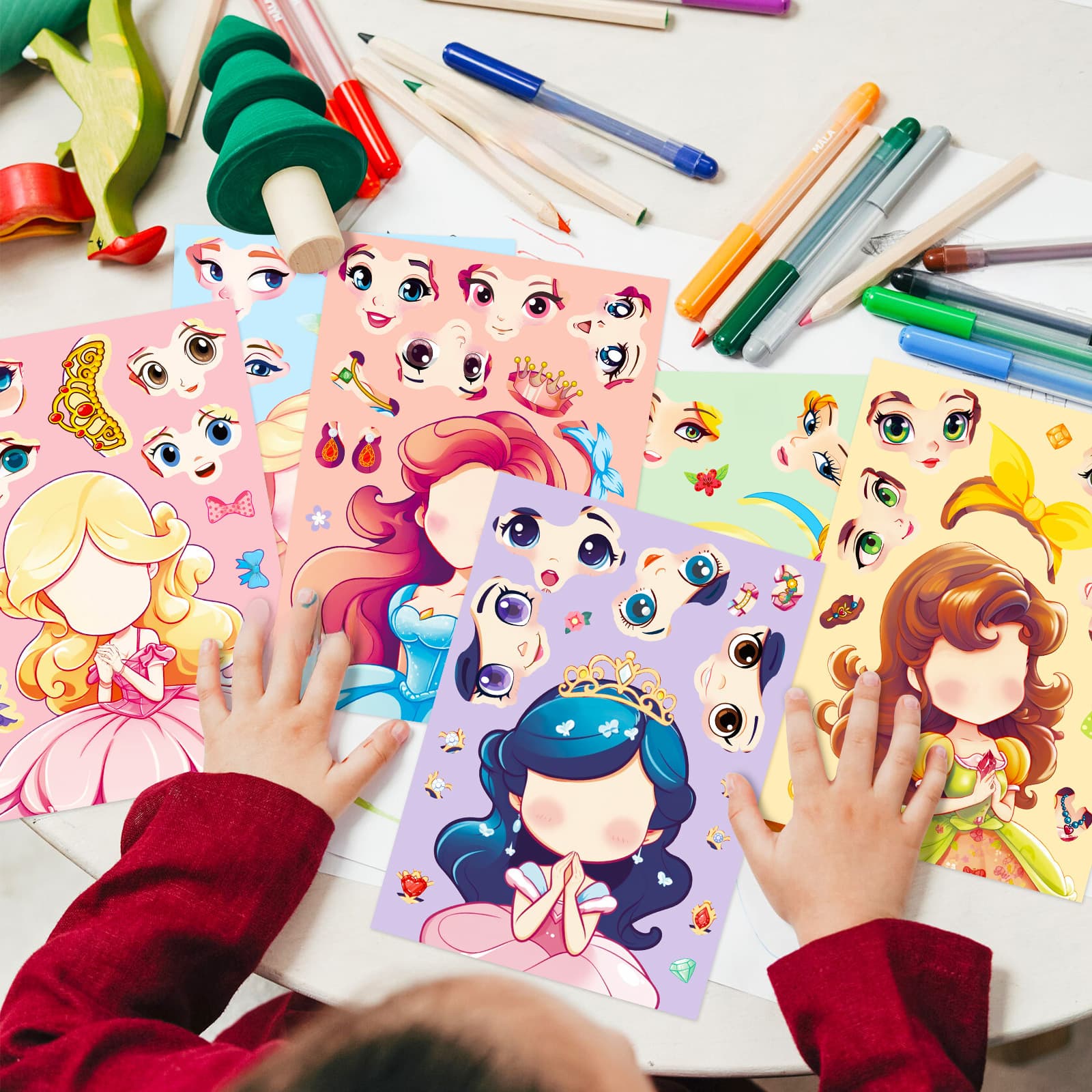 (Cross-border trading), small princess costume, cartoon toy, brainteaser, sticker 3