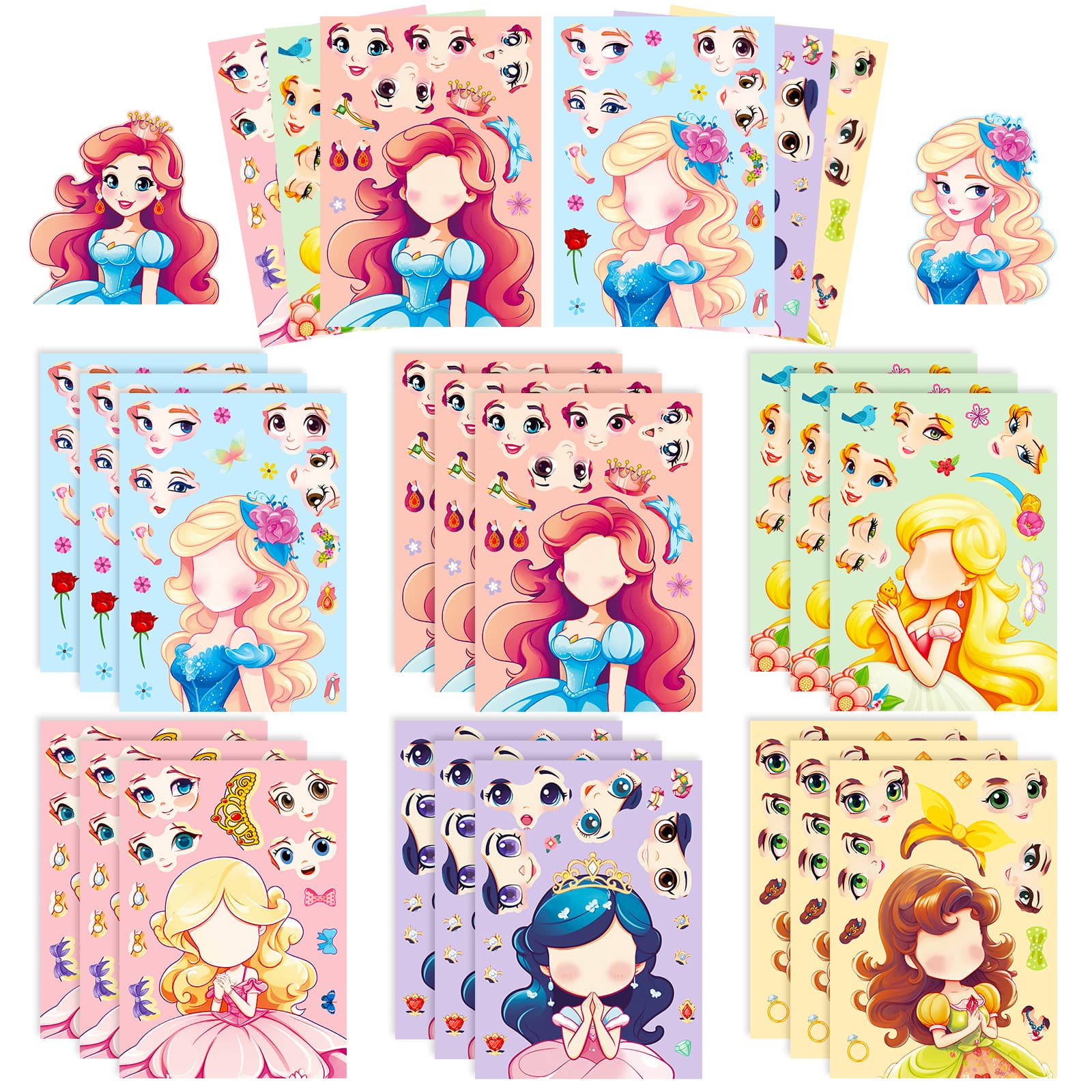 (Cross-border trading), small princess costume, cartoon toy, brainteaser, sticker 1