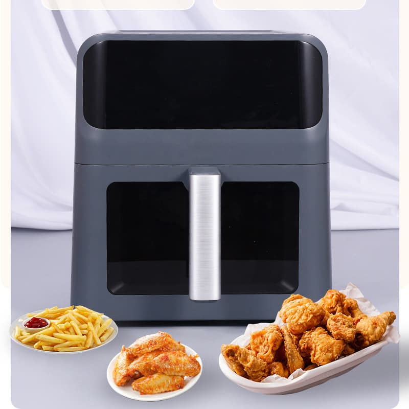 Visual 5.5L large -capacity air fried pot home intelligent touch screen multi -functional time -free fumeless frying pan 4
