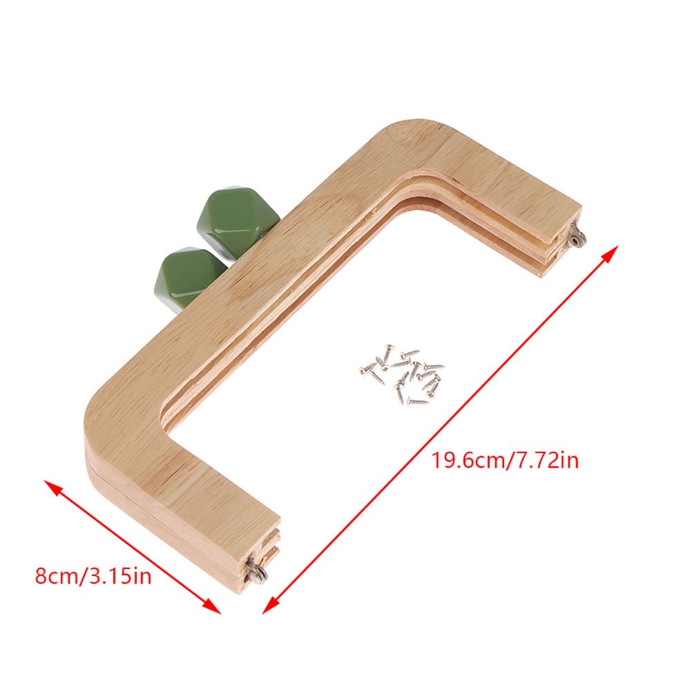 Real color 20*8CM handbag wooden clip frame 20CM diamond resin head wooden clip frame wood mouth gold DIY handbag 5