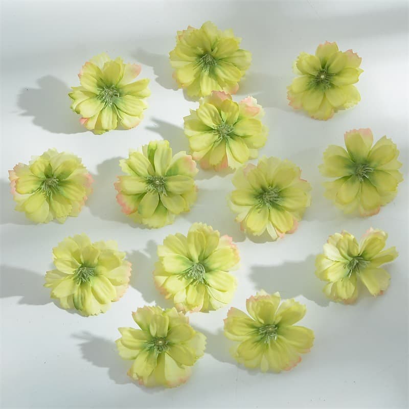 F Mini artificial silk daisy flower head for weddings for home decoration handicrafts DIY accessories fake flowers imitation 3