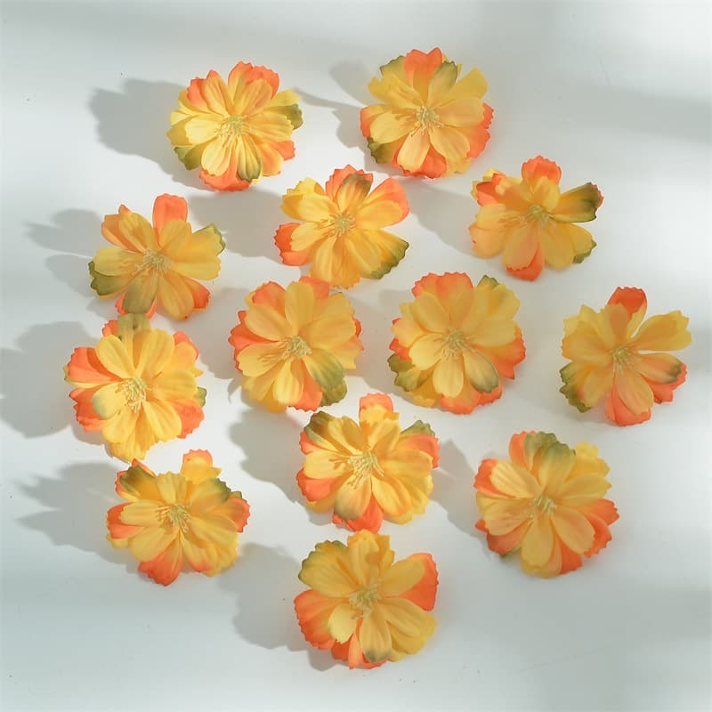 F Mini artificial silk daisy flower head for weddings for home decoration handicrafts DIY accessories fake flowers imitation 4