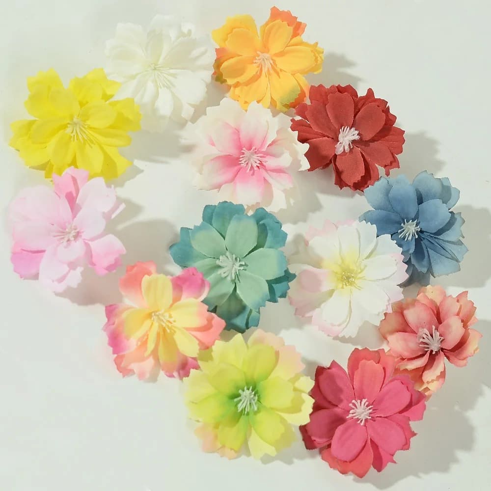 F Mini artificial silk daisy flower head for weddings for home decoration handicrafts DIY accessories fake flowers imitation 5