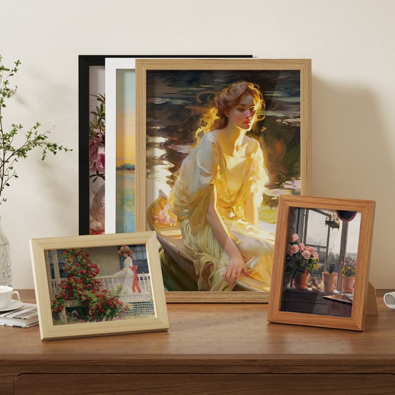 Wooden 6-inch photo frame empty frame table hanging wall a3 paper 4 open framed self-mounted large size A4 oil painting frame 12 inches 2