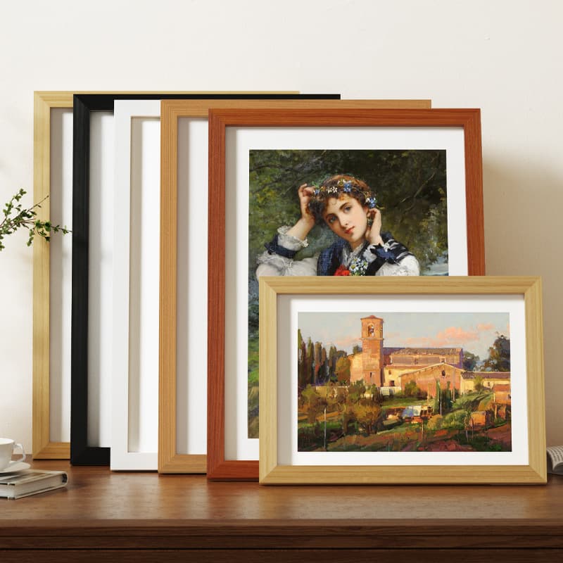 Wooden 6-inch photo frame empty frame table hanging wall a3 paper 4 open framed self-mounted large size A4 oil painting frame 12 inches 1