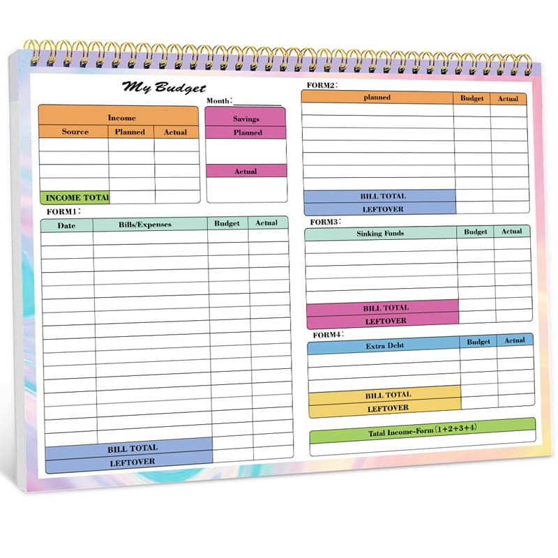 Cross -border B5 Daily Wealth Management Accounts Family Revenue Cash Budget Planning Coil notebook 6
