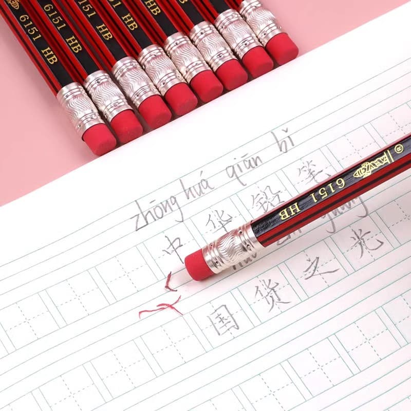 中华 Pencil, genuine eraser for students, 100 pieces 3